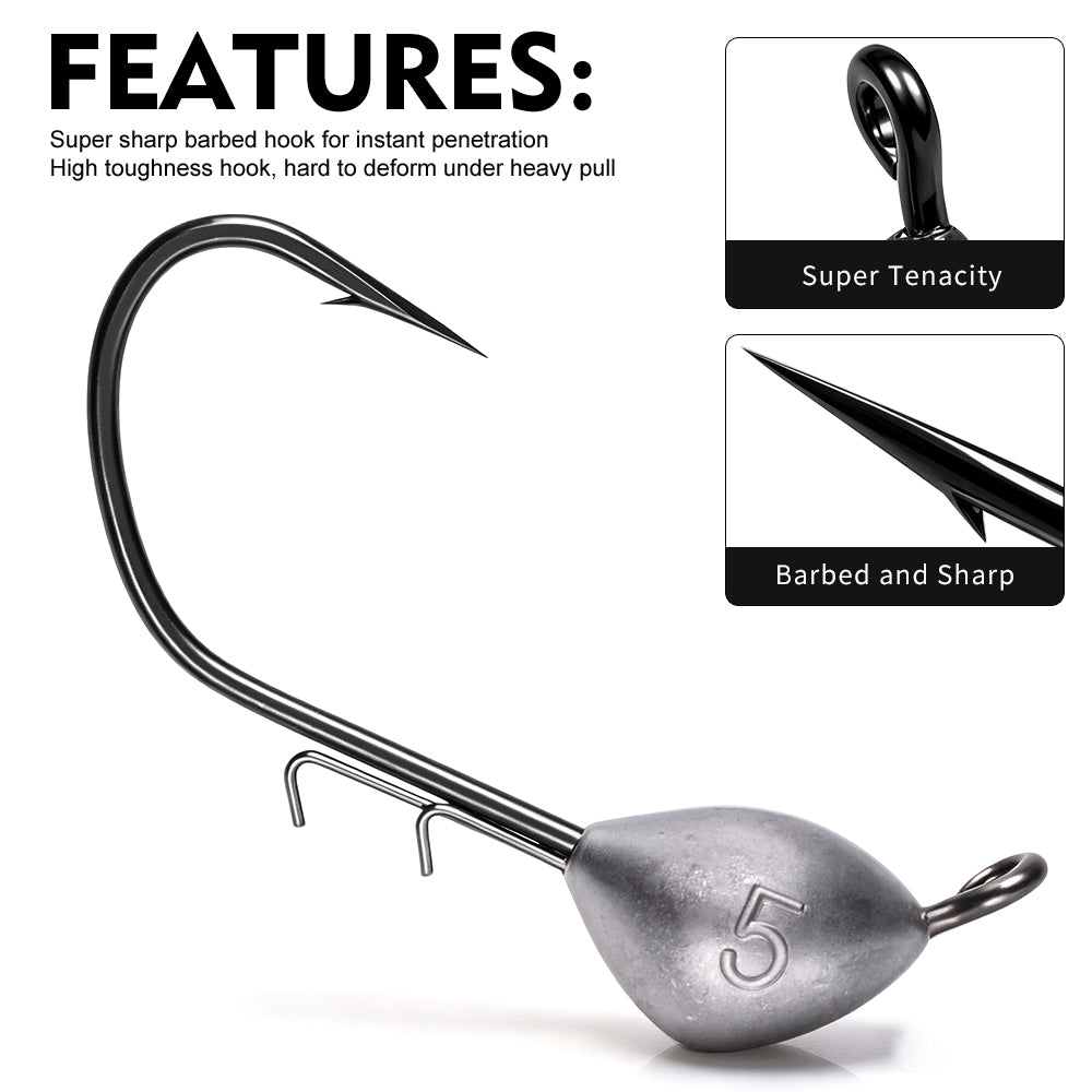 PROBEROS JIG063 Unpainted Jig Head Size Chart 1.8g 2.7g 3.5g 4.2g 5g Dimensions