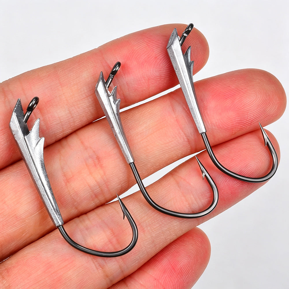 PROBEROS JIG064 Finesse Boat Shape Jig Head Hooks In Hand Size View
