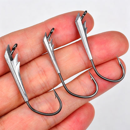 PROBEROS JIG064 Finesse Boat Shape Jig Head Hooks In Hand Size View