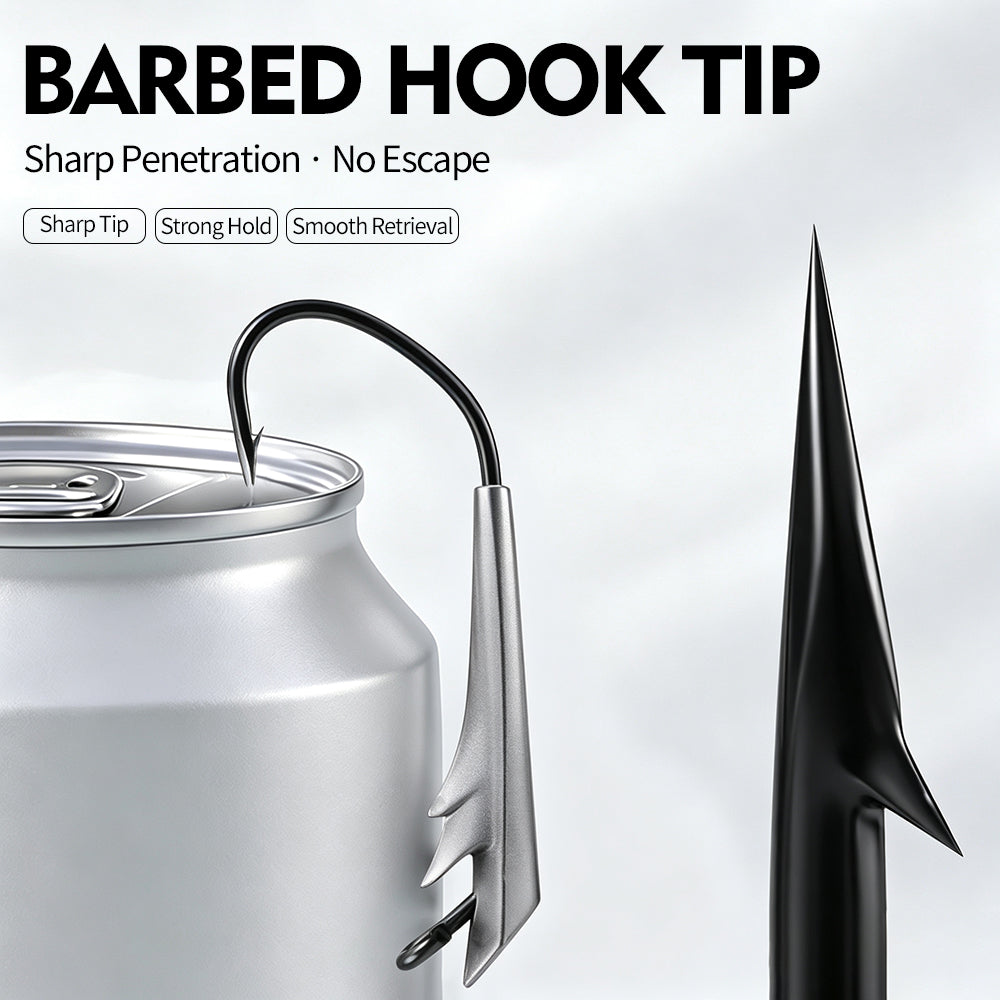 PROBEROS JIG064 High Carbon Steel Barbed Single Hook Sharp Point Detail