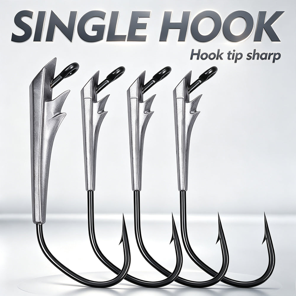 PROBEROS JIG064 High Carbon Steel Barbed Single Hook Sharp Point Detail