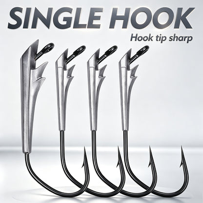 PROBEROS JIG064 High Carbon Steel Barbed Single Hook Sharp Point Detail