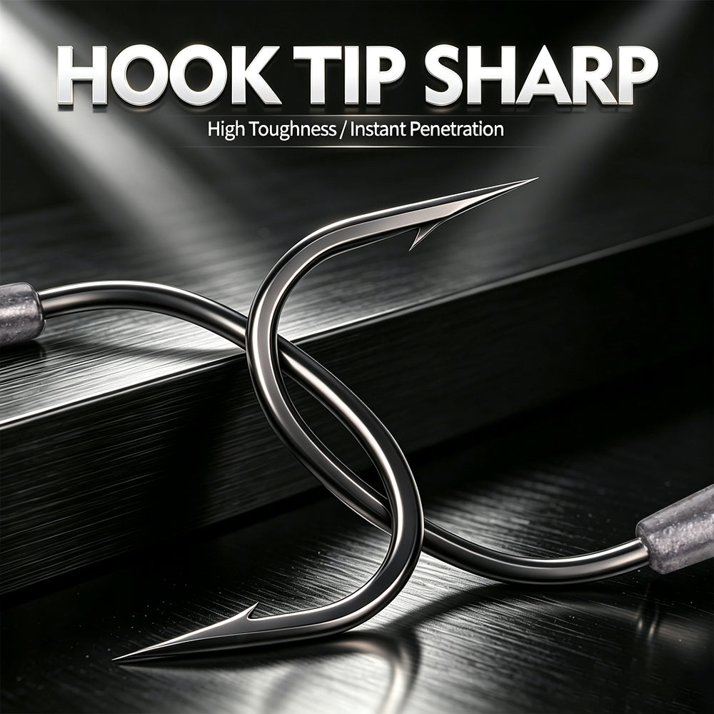 PROBEROS JIG064 High Carbon Steel Barbed Single Hook Sharp Point Detail