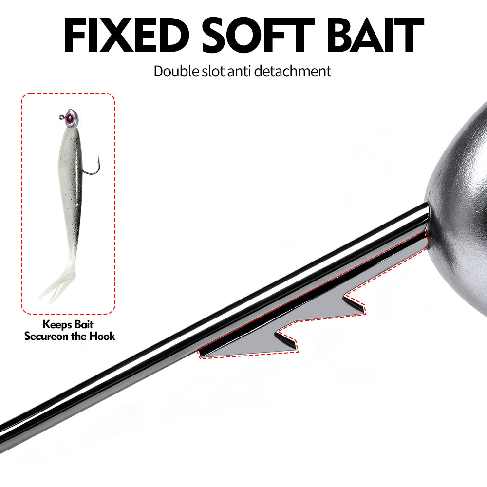 Proberos JIG065 round lead head with double slot anti detachment bait keeper for soft plastic lures