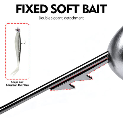 Proberos JIG065 round lead head with double slot anti detachment bait keeper for soft plastic lures