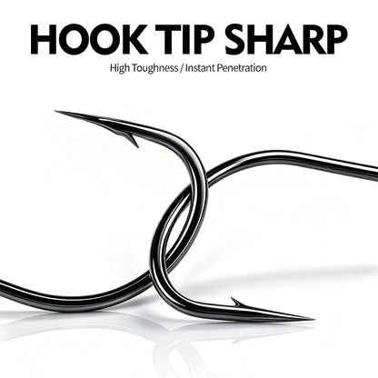 Close up of Proberos JIG065 chemically sharpened barbed hook tip