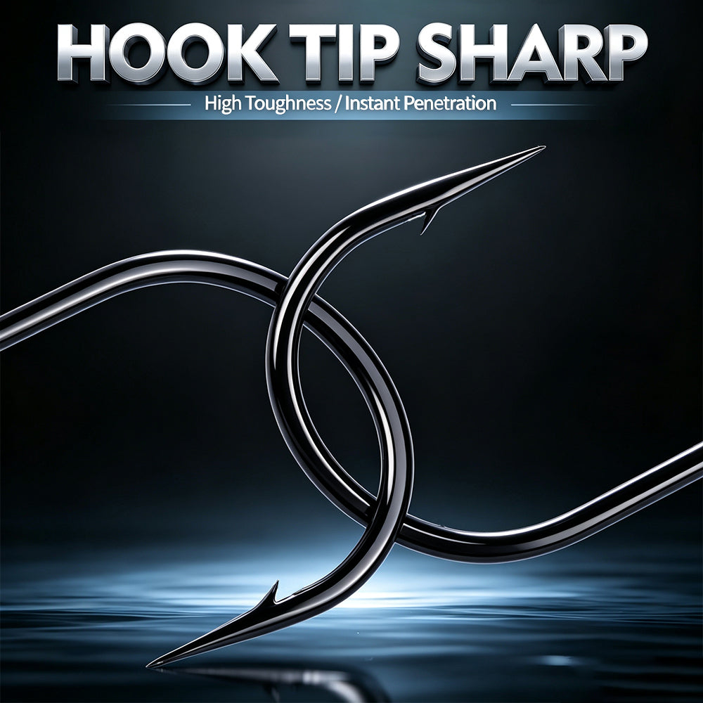 Close up of Proberos JIG066 sharp barbed hook tip and round lead ball structure
