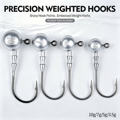 Proberos JIG066 ball jig head dimensions chart 3.5g 5g 7g 10g