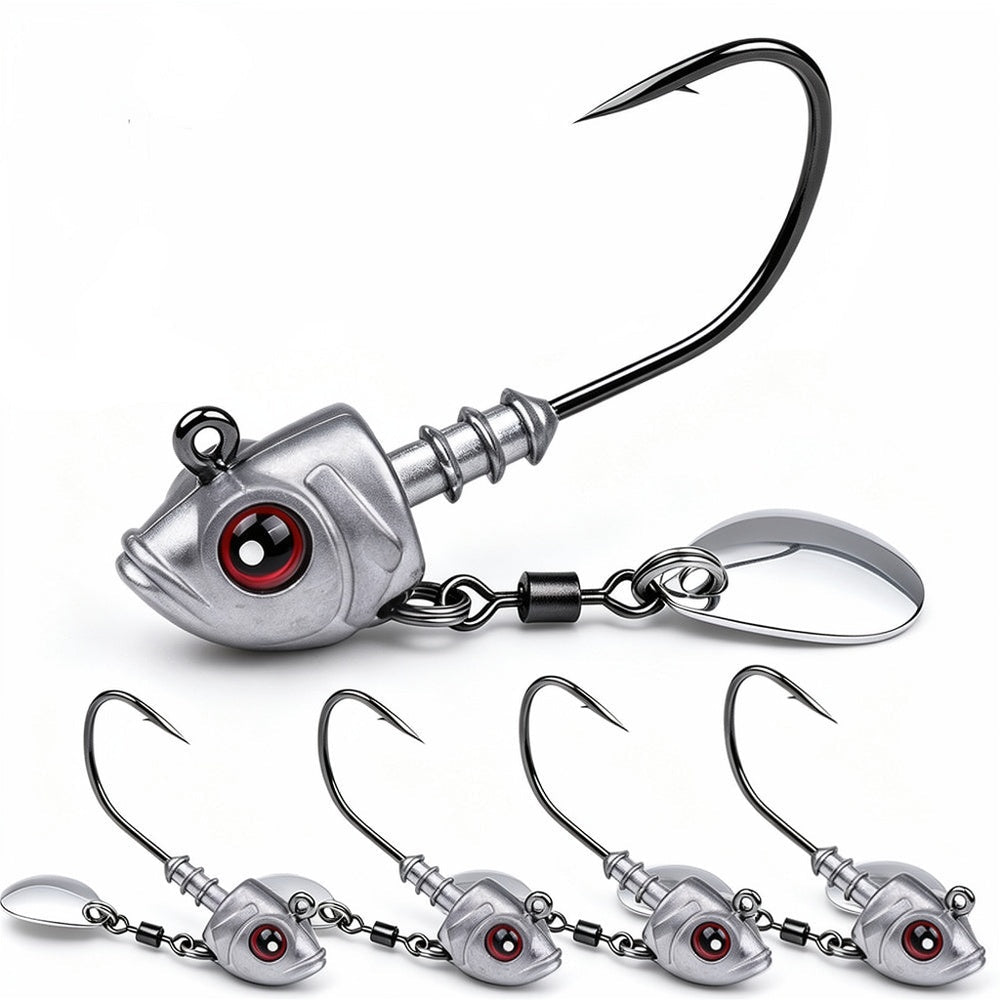 PROBEROS JIG067 Jig Head Hooks Willow Blade 3.5g-10g 10 Pcs for Bass Pike Trout