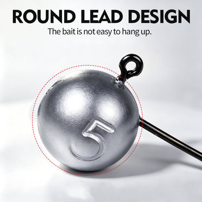 Proberos JIG071 round ball lead jig head hooks set for freshwater bass fishing