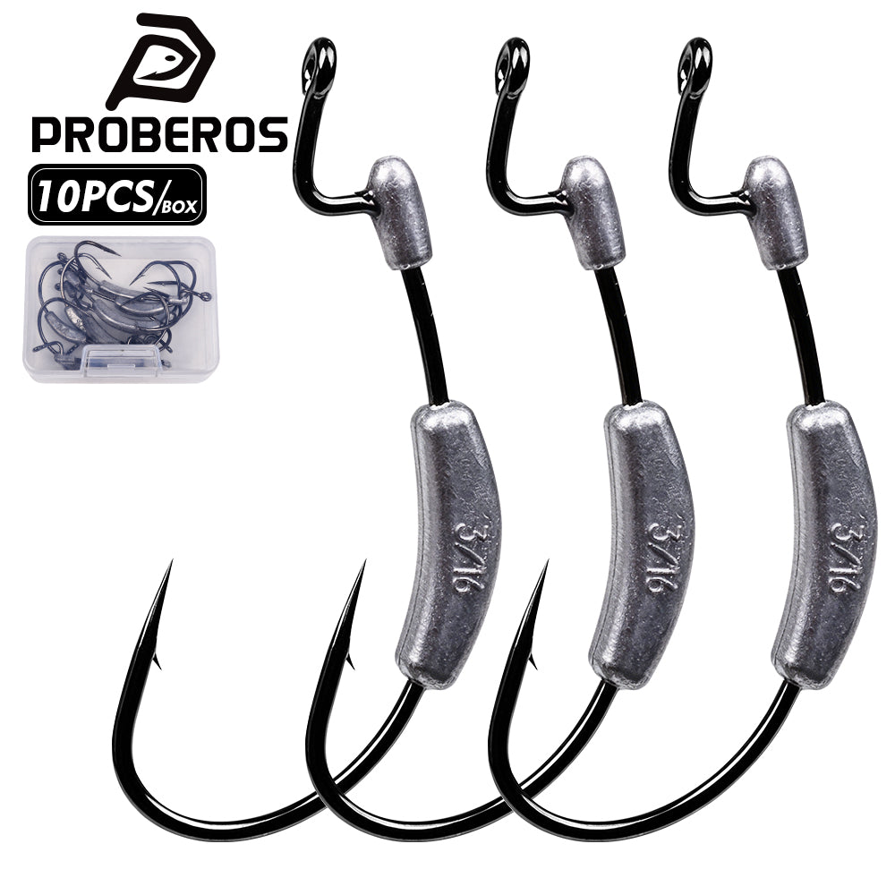 PROBEROS JIG077 double weight lead jig head hooks for soft worm lures