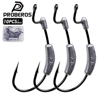 PROBEROS JIG077 double weight lead jig head hooks for soft worm lures