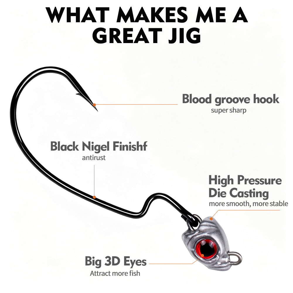 PROBEROS JIG080 offset wide gap hook with anti-slip barb