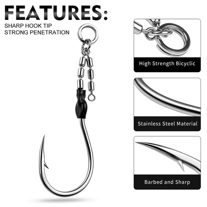 Outstanding Saltwater Rust Resistance and Flexible Anti-Twist Swivel Feature