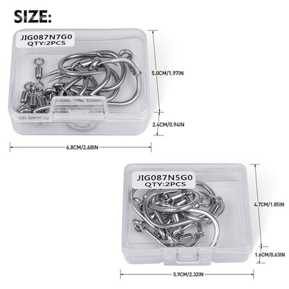 PROBEROS JIG086 2Set Per Plastic Box Packaging Saltwater Assist Hooks