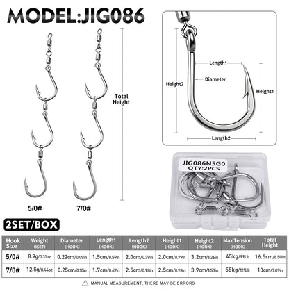 PROBEROS JIG086 3-Hook and  Connected Swivel String Hooks Overview