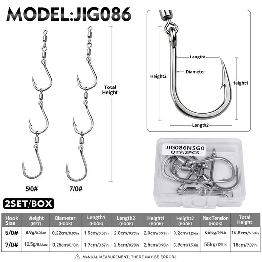 PROBEROS JIG086 3-Hook and  Connected Swivel String Hooks Overview