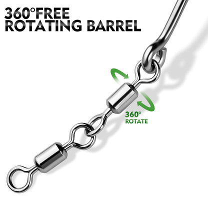 Close-up of Stainless Steel Heavy Duty Swivel and Barbed Tip JIG086