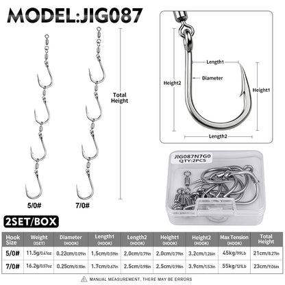 PROBEROS  JIG087 4-Hook Connected Swivel String Hooks Overview