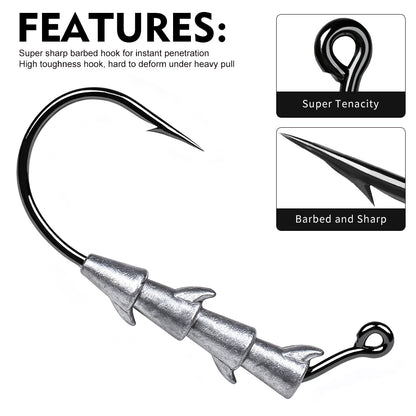 Multi-layer spike anti-slip lead body and sharp barbed hook design of PROBEROS JIG089