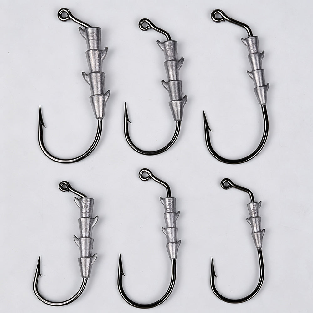 PROBEROS JIG089 multi-spike lead jig head hooks for soft plastic lures