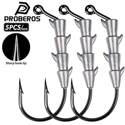 PROBEROS JIG089 multi-spike lead jig head hooks for soft plastic lures