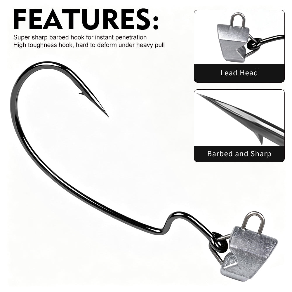 Ribbed anti-slip shank and sharp barbed hook point on PROBEROS JIG090