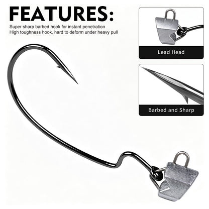 Ribbed anti-slip shank and sharp barbed hook point on PROBEROS JIG090