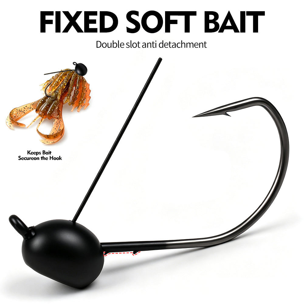 PROBEROS JIG091 Offset Barb Hook Locking Soft Plastic Worm Bait Securely