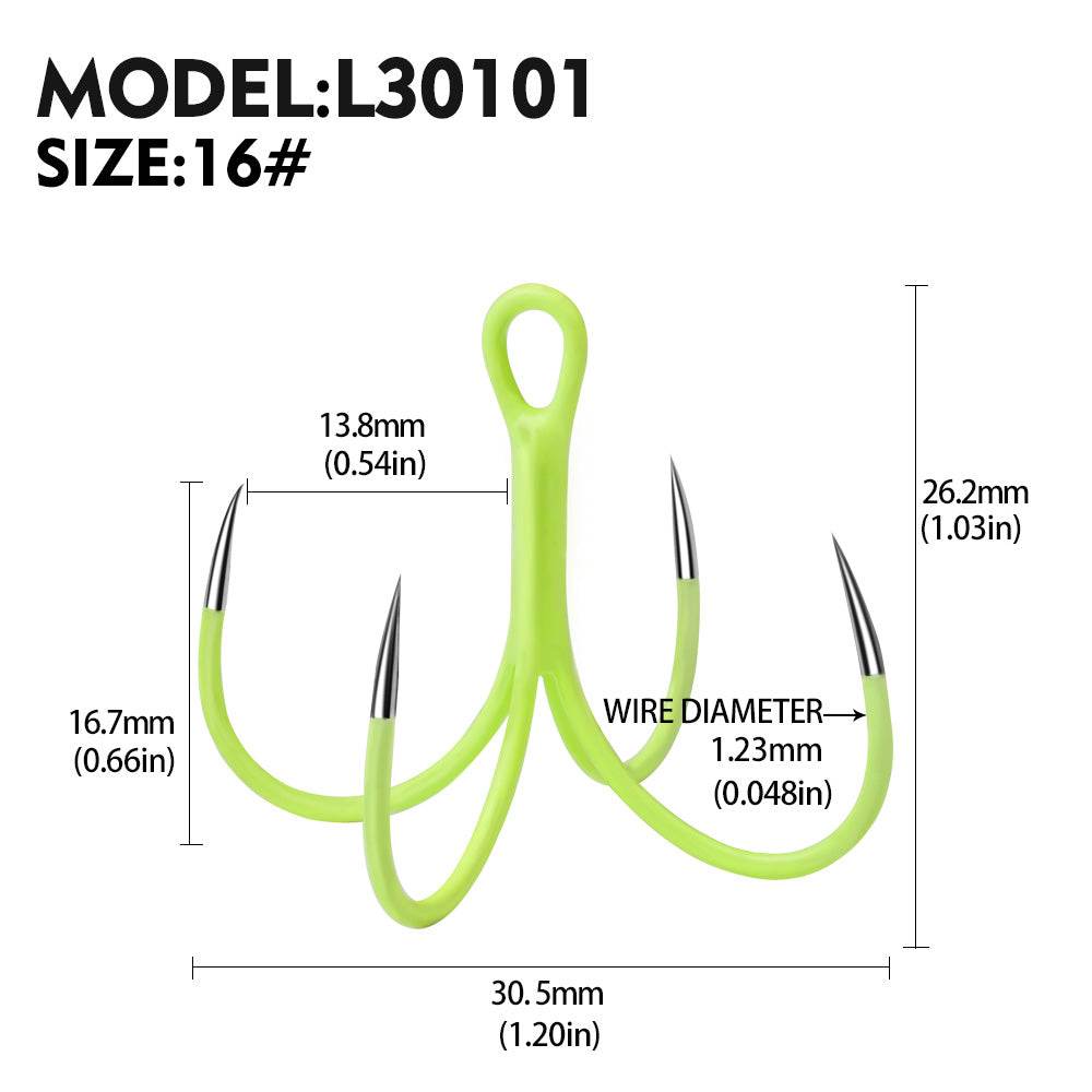 PROBEROS Sea Fishing Luminous Four Hooks Non-Barbed Iron Plate Hooks Four Anchor Hooks 16# 18# Claw Hooks Fork Hooks Squid Hooks 10pcs - Proberos