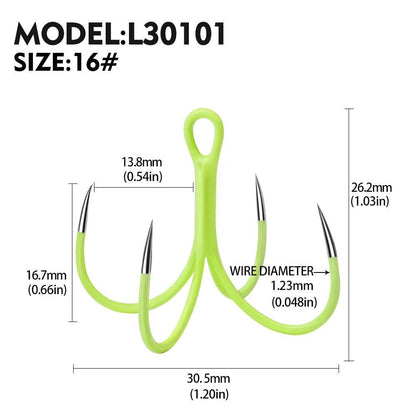 PROBEROS Sea Fishing Luminous Four Hooks Non-Barbed Iron Plate Hooks Four Anchor Hooks 16# 18# Claw Hooks Fork Hooks Squid Hooks 10pcs - Proberos