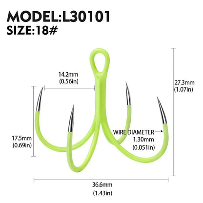 PROBEROS Sea Fishing Luminous Four Hooks Non-Barbed Iron Plate Hooks Four Anchor Hooks 16# 18# Claw Hooks Fork Hooks Squid Hooks 10pcs - Proberos