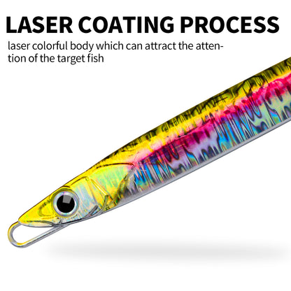 PROBEROS KLF138 slow jigging lure 3D realistic baitfish eye and holographic laser coating detail