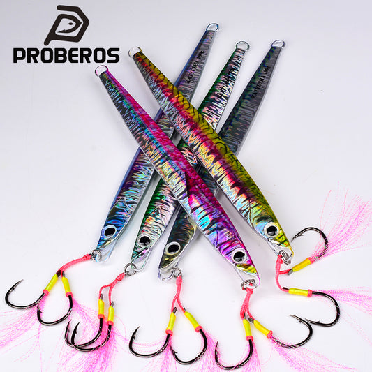 PROBEROS KLF138+YHK014 slow jigging lure with assist hook for saltwater fishing