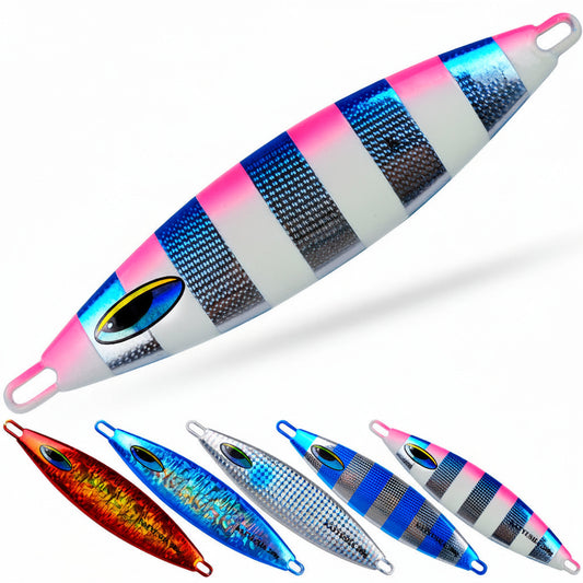 PROBEROS KLF139 Jig slow jigging 180g-280g, acabado láser, ojos 3D grandes – agua salada