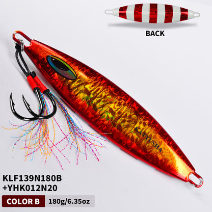 PROBEROS luminous slow jigging lure KLF139 Color B zebra glow laser coating saltwater bait-180g