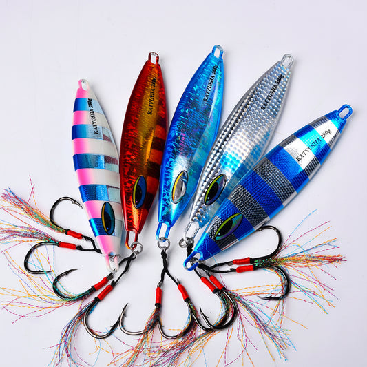 PROBEROS KLF139 lead slow jigging lure with assist hook for saltwater big game fishing