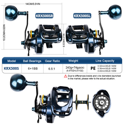 PROBEROS KRX500S slow pitch jigging reel CNC aluminum saltwater offshore fishing reel
