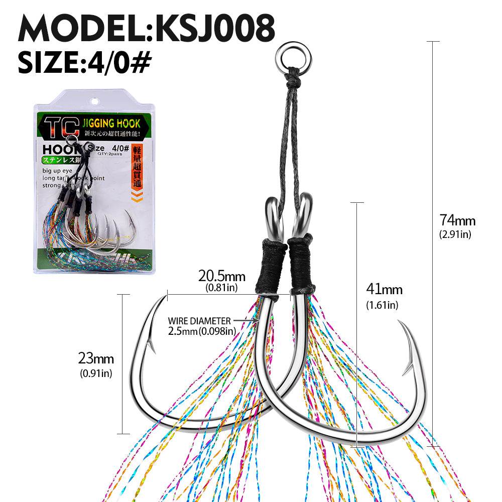 PROBEROS KSJ008 Size 4/0# High Carbon Steel Assist Hook