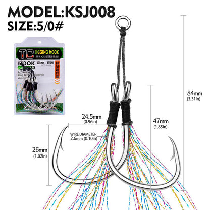 PROBEROS KSJ008 Size 5/0# Heavy Duty Saltwater Assist Hook