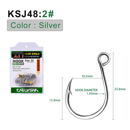 PROBEROS 5PACKAGE 20Pcs/package Crank Jig Head Fishing Hooks 1/0-5/0# Barbed Single Circle Carp Hooks High Carbon Steel Fishhooks Fishing Tackle - Proberos