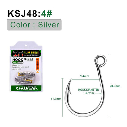 PROBEROS 5PACKAGE 20Pcs/package Crank Jig Head Fishing Hooks 1/0-5/0# Barbed Single Circle Carp Hooks High Carbon Steel Fishhooks Fishing Tackle - Proberos