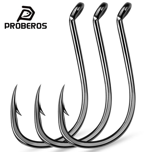 PROBEROS KSJ54 High Carbon Steel Circle Fishing Hooks 20Pcs Pack Black