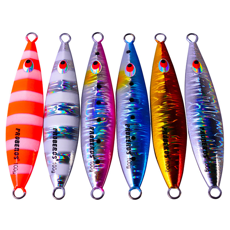 PROBEROS LF090 micro jigging lure 3D realistic eye and holographic laser coating detail