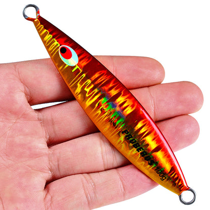 PROBEROS LF090 micro jigging lure hand holding size and texture display