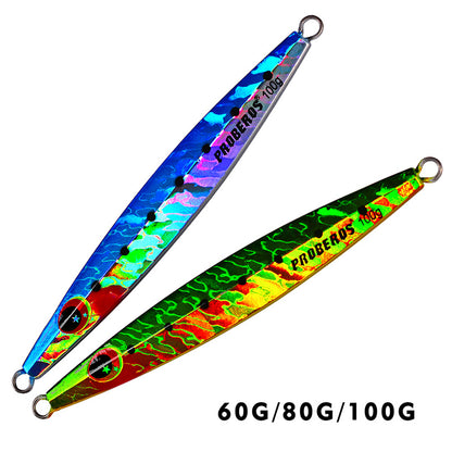 PROBEROS LF091 slow jigging lure 3D realistic big eye and zebra stripe laser coating detail