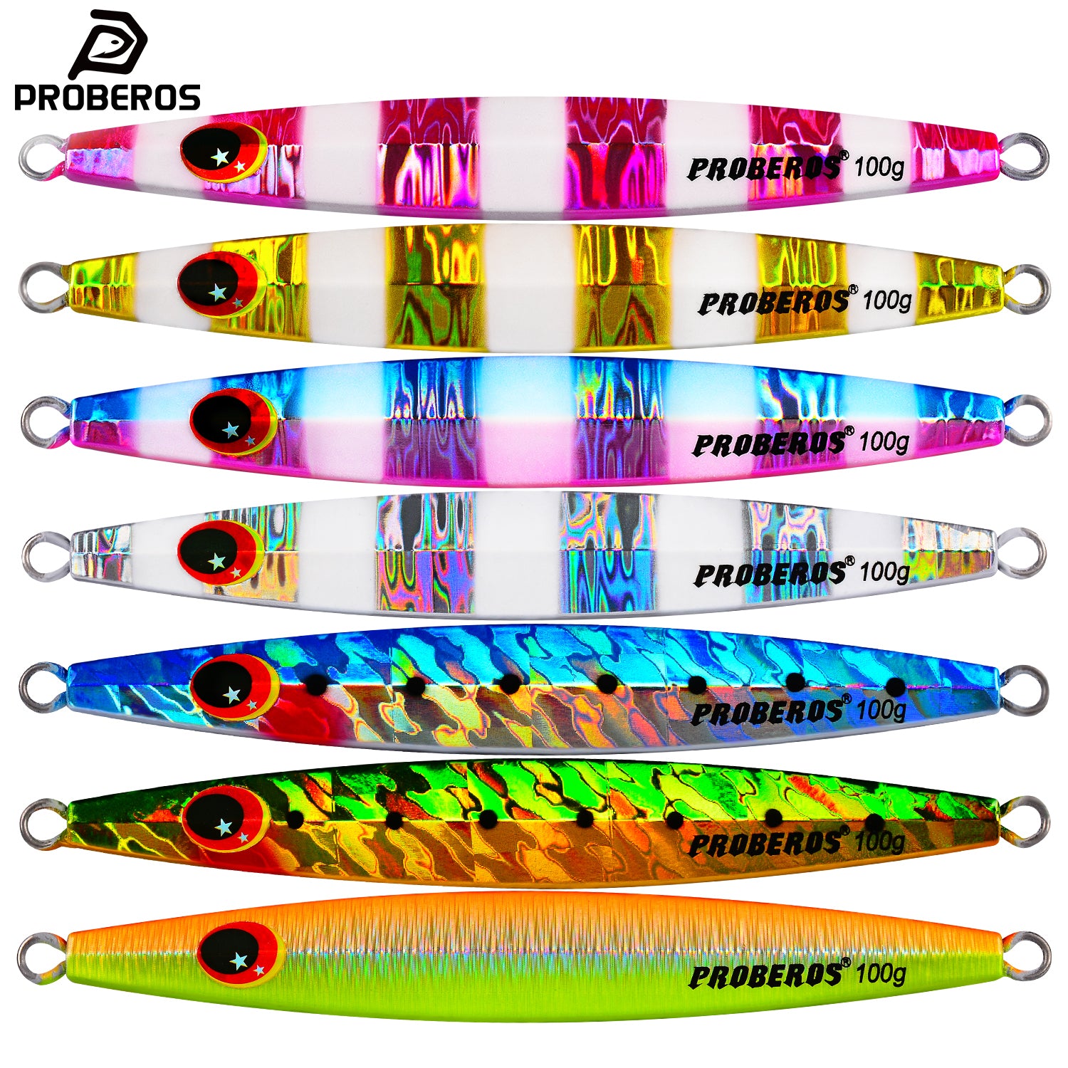 PROBEROS LF091 saltwater zebra stripe slow jigging lure lead bait main view