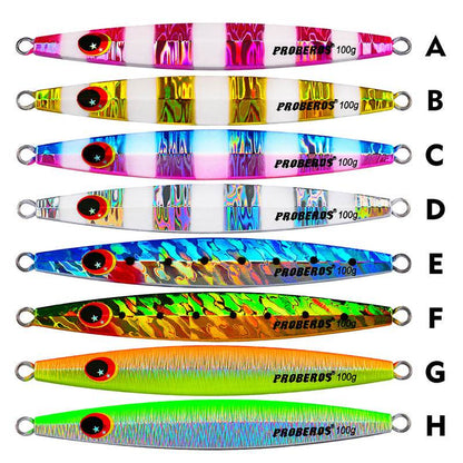 PROBEROS LF091 zebra stripe slow jigging lure 8 color options overview