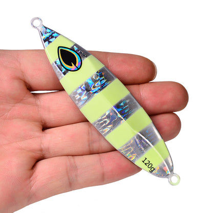 Reinforced solid double connection rings on PROBEROS slow jigging bait