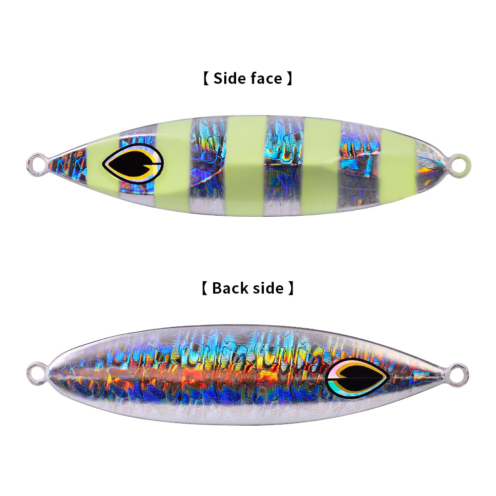 Reinforced solid double connection rings on PROBEROS slow jigging bait